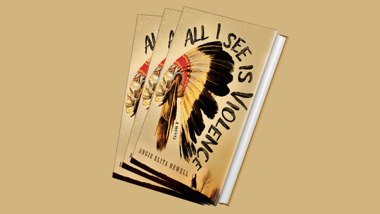Cover of 'All I See Is Violence' by Angie Elita Newell, depicting Indigenous history, resistance, and generational trauma in a powerful narrative
