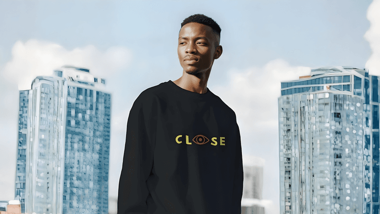 "CLOSE Clothing streetwear brand logo, emphasizing minimalist design and motivational messages to inspire a generation focused on growth."