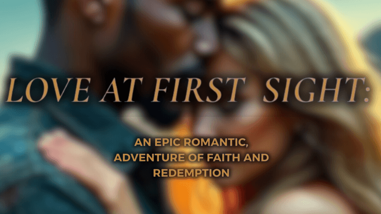 "Love at First Sight logo representing Roshawn J. Chambers' cinematic storytelling, blending faith, love, and redemption in epic narratives."