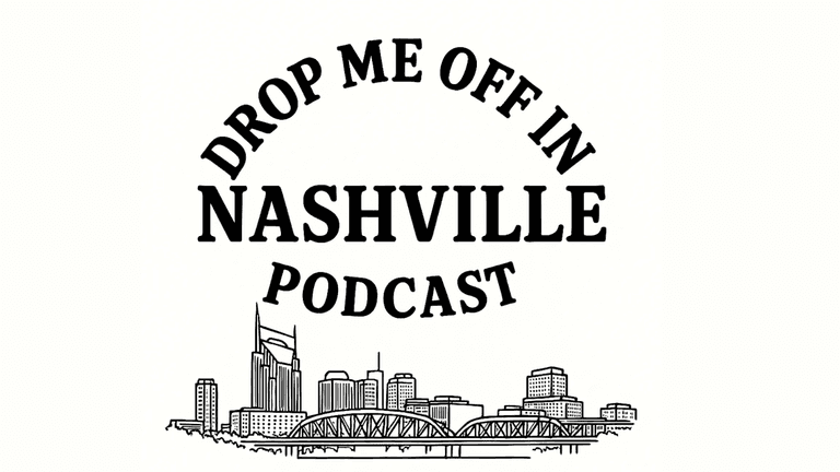 "Logo of Drop Me Off In Nashville Podcast, offering honest, experience-based advice for aspiring artists in the music industry."