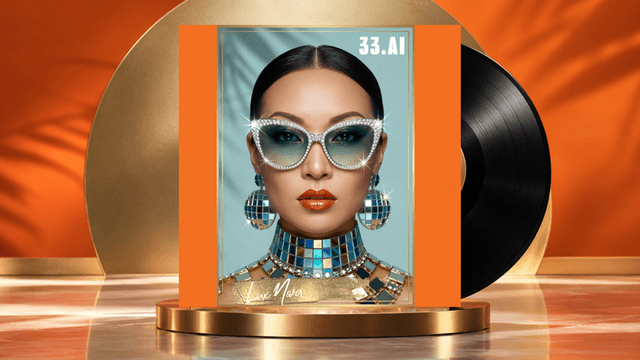 Album cover featuring a stylish woman in oversized sunglasses and vibrant jewelry
