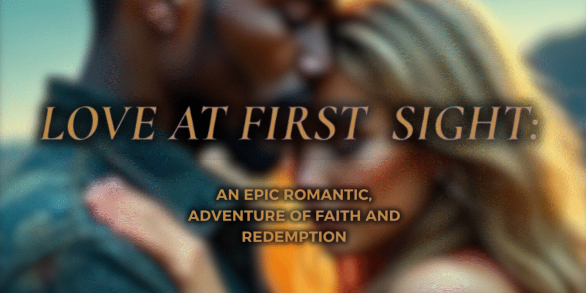 "Love at First Sight logo representing Roshawn J. Chambers' cinematic storytelling, blending faith, love, and redemption in epic narratives."